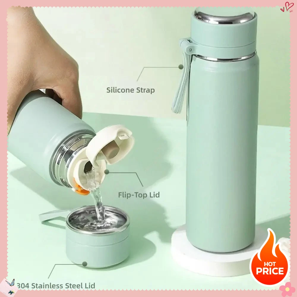 Frasco térmico de acero inoxidable Ins Style 316 de 500 ml, taza de vacío a prueba de fugas, botella de agua aislada portátil para estudiantes