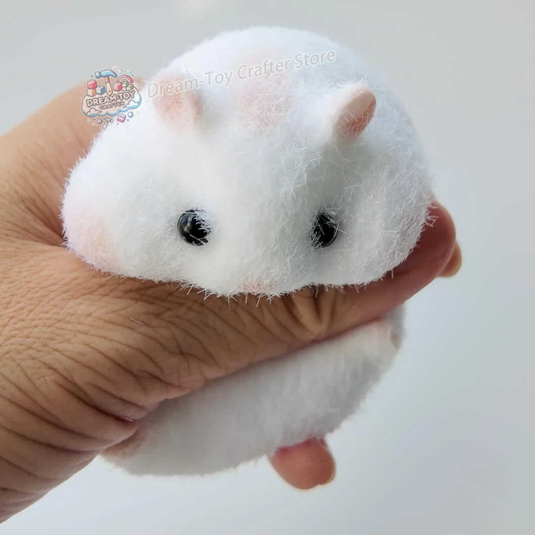Handgemachte süße Plüsch pelzige Hamster Squeeze Spielzeug Taba Squishy Tisch Anti-Stresses Zappeln Spielzeug Stress Relief Dekompression Spielzeug – Detail 8