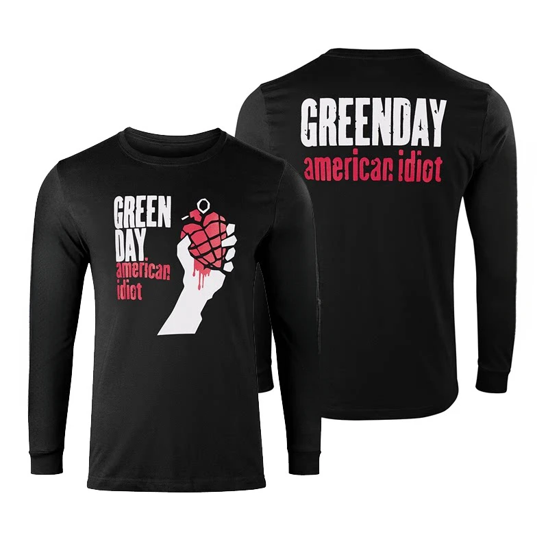 Rare Green Day, la banda punk estadounidense, presenta una nueva sudadera holgada de manga larga para hombre con letras de corazón para otoño e invierno