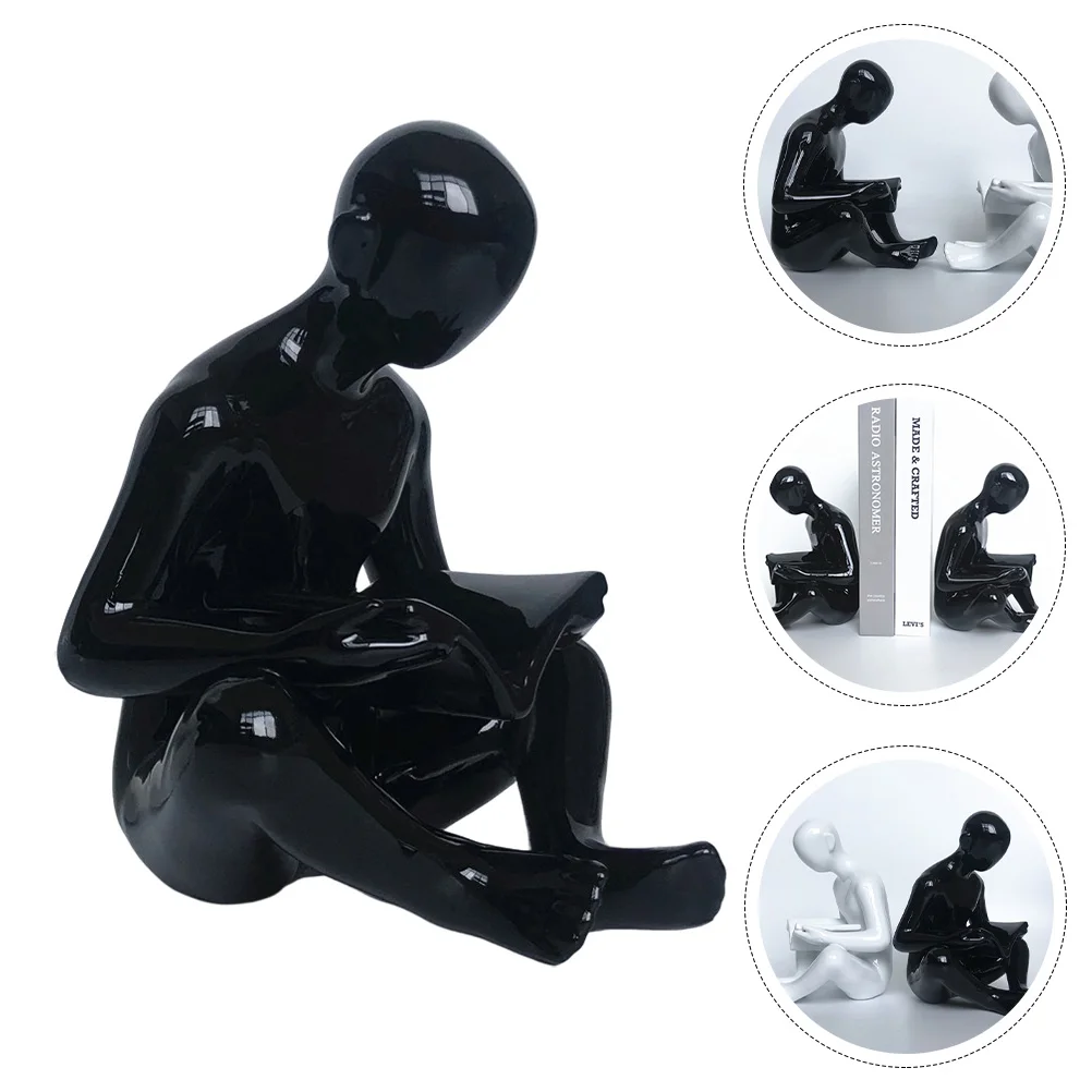 

1pc Resin Bookends Creative Modern Book End Adornment Household Artware Decorative Handicraft Bookshelf Ornament Desktop