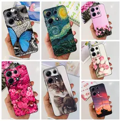 For Infinix Note 30 Case X6833B Fashion Cute Funny Flowers Luxury Black Phone Case For Infinix Note 30 5G X6711 Back Cover Funda