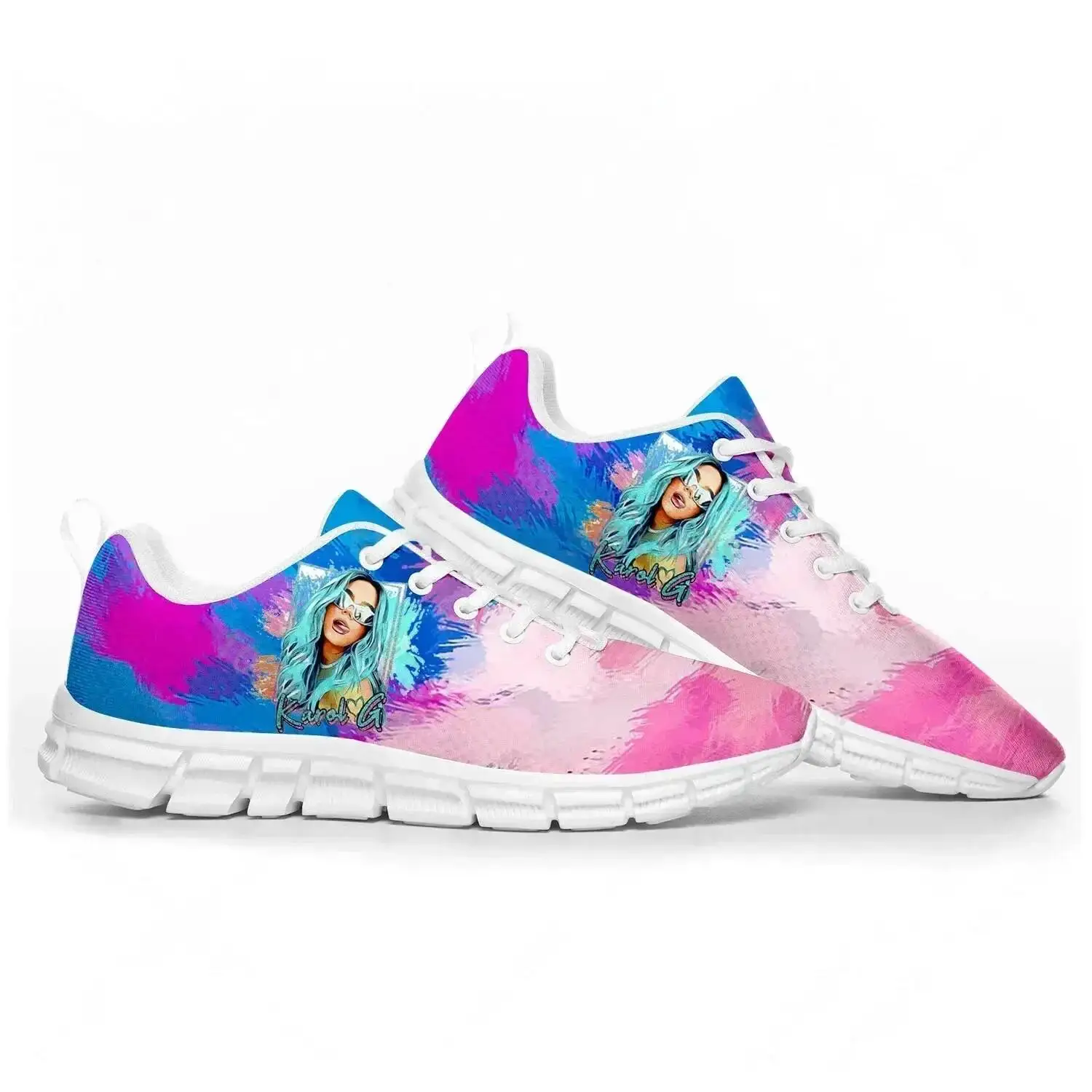 Karol G Singer Printed Sports Shoes Mens Womens Teenager Sneakers Casual Custom High Quality Couple Shoes White