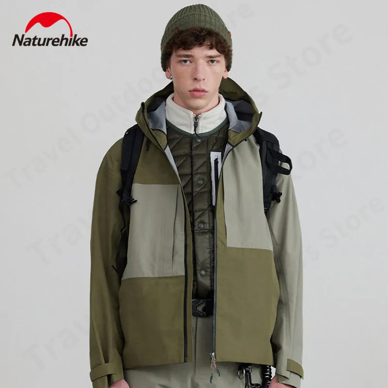 Naturehike Camping Fashion Windproof Jacket Waterproof Autumn Winter Warm Outdoor Hiking Leisure Functional Hooded Clothing