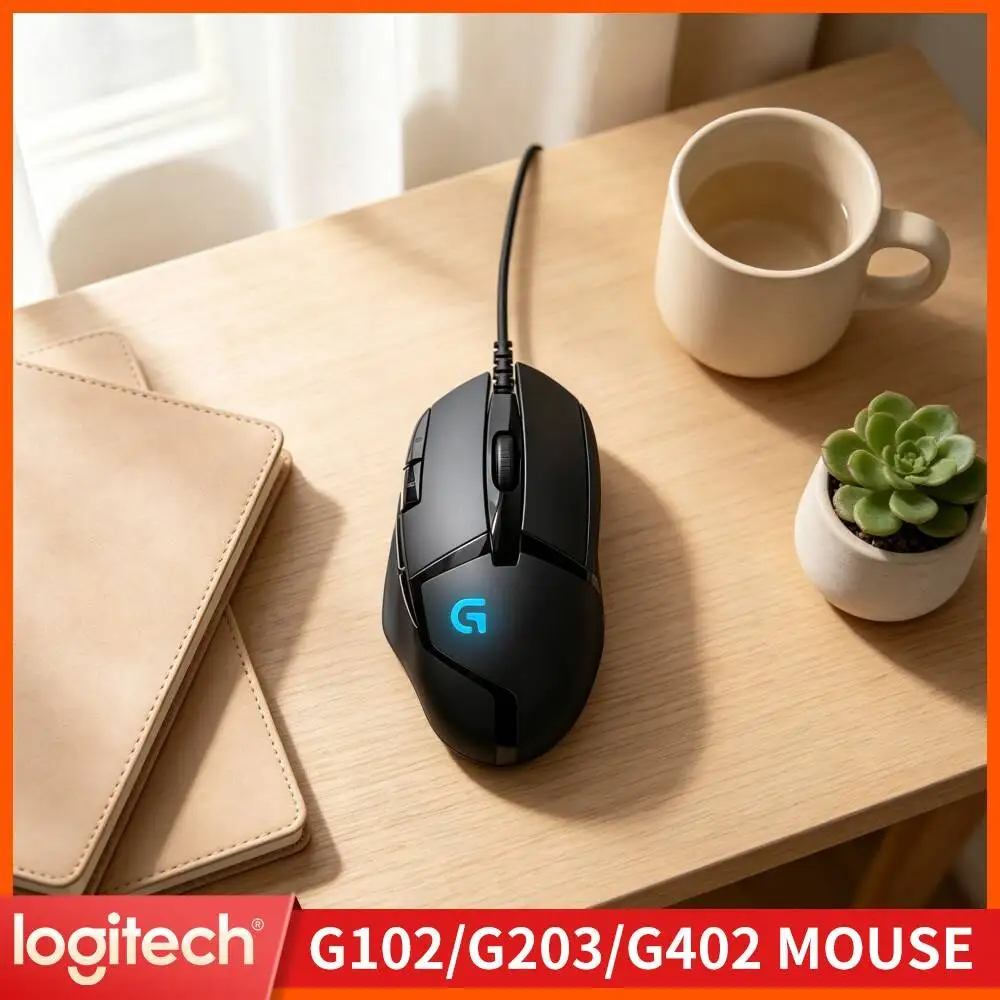 Logitech G402 Hyperion Fury Mouse Delta Zero Optical Sensor 500 IPS Speed Anti-Slip Design for PC Gamers
