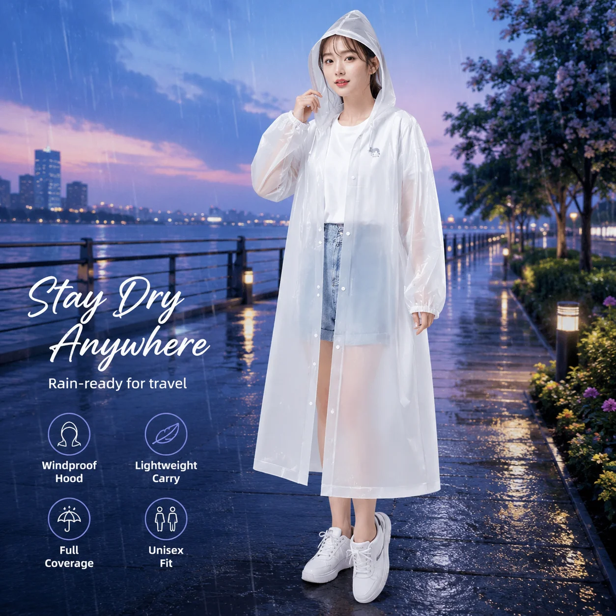 Adult Waterproof Raincoat Ponc - đánh giá và giá Cycling Commuter Rain Gear