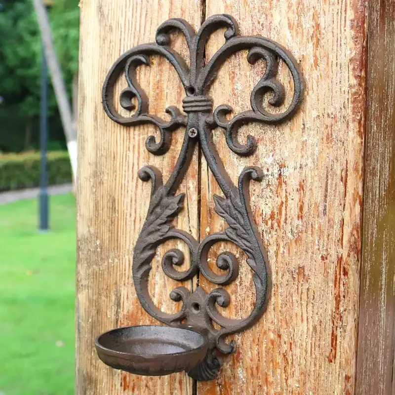 European-style pastoral  arched hollow-out wall-mounted candlestick candle holder vintage nostalgic decorative courtyard home