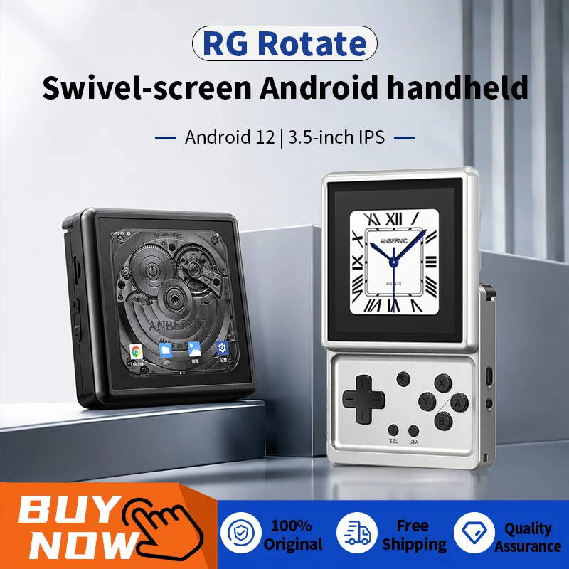 ANBERNIC RG Rotate Handheld Game Console 3.5" IPS Rotating Screen Android Portable Games Player Supports WIFI