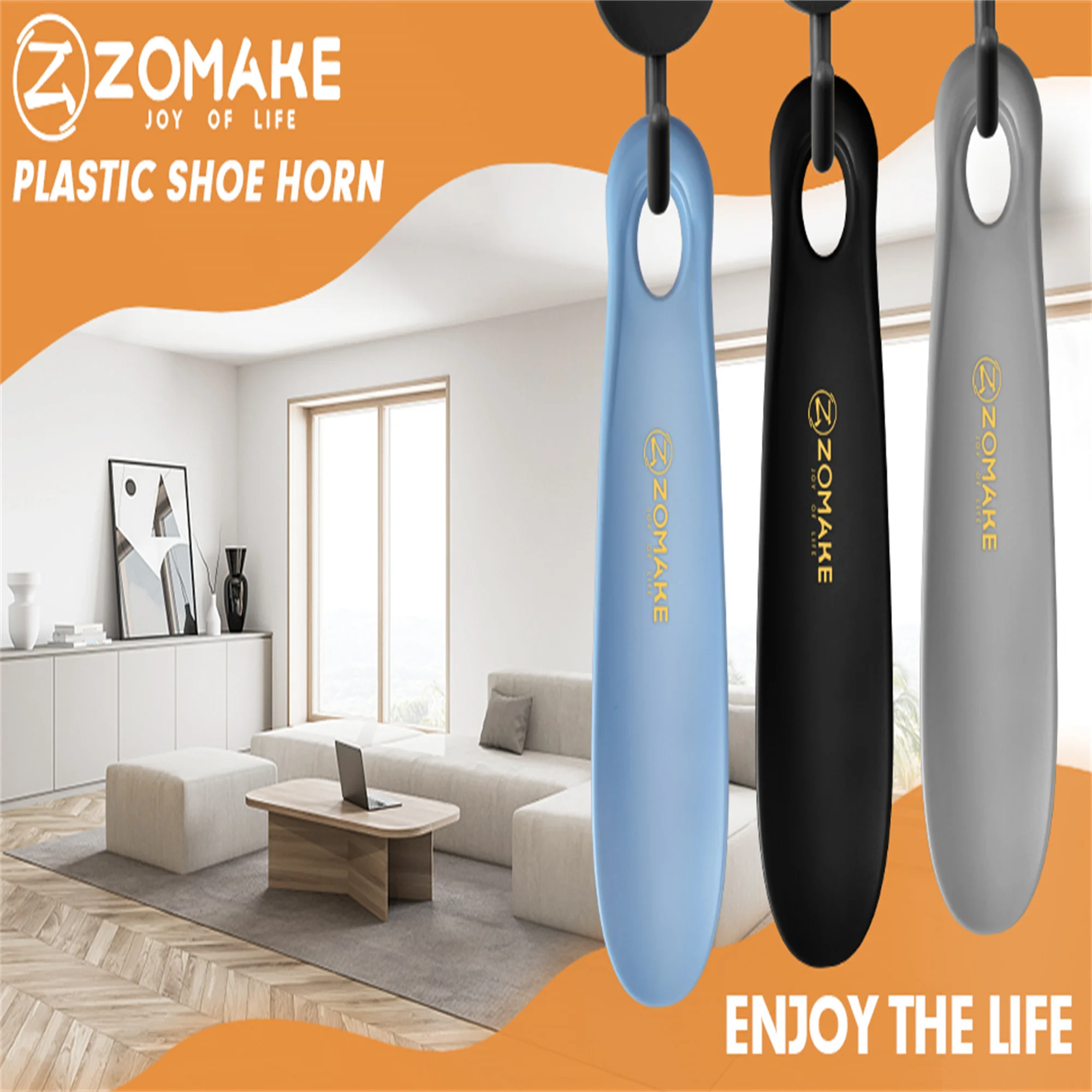 

ZOMAKE Professional Plastic Shoe Horn Lifter Flexible Sturdy Slip Shoehorn shoe Accessories