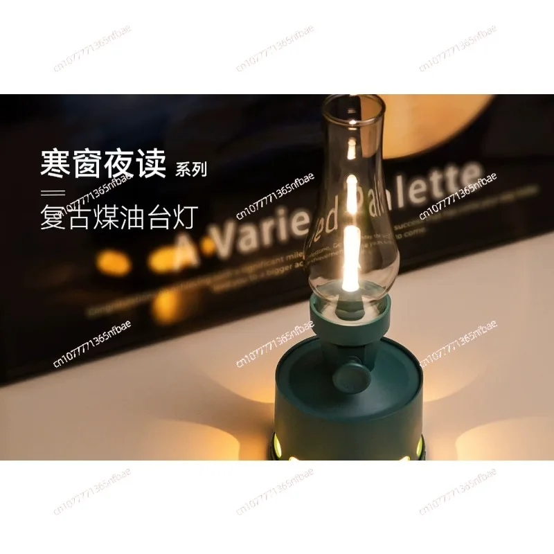 Wireless Indoor  4000mAh Rechargeable Battery Night Light USB Dimmable Glass Shade LED restaurant Table Lamp