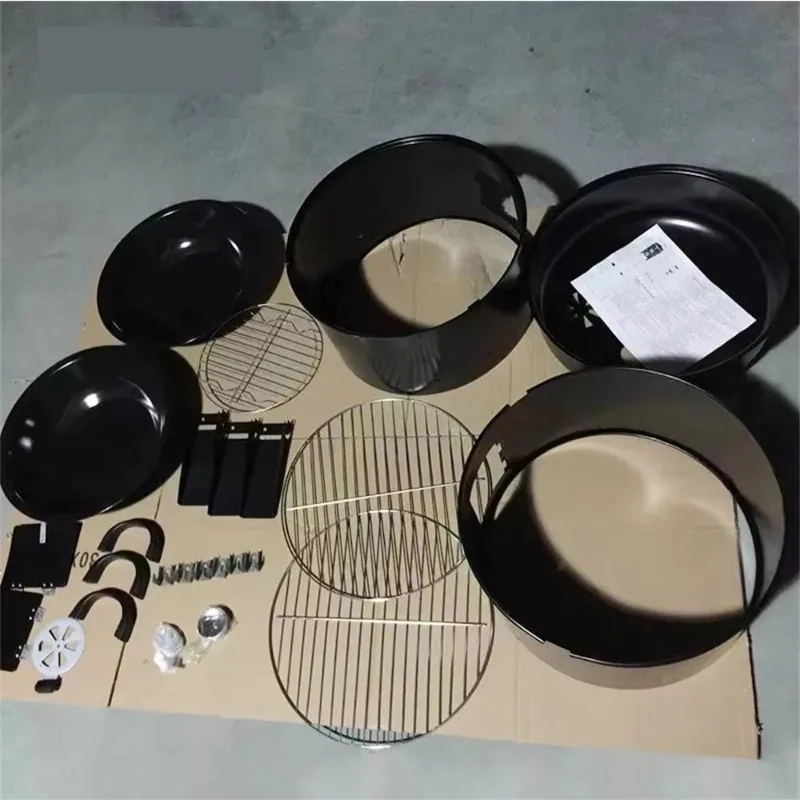 g3BBQ Grill Round Charcoal Stove Outdoor Bacon Portable 3 in 1 Barbecue Grills Double Deck Smoker Oven Camping Picnic Cooking To