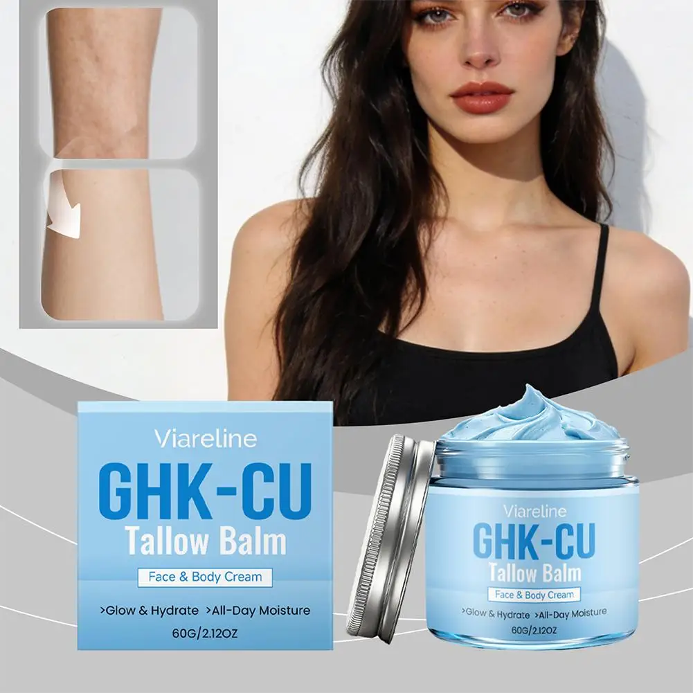 60g Glow Hydrating All-Day Moisturizer Brand Blue Butter Nourishing Firming Repair Skin Cream GHK-CU Tallow Balm For Face Body