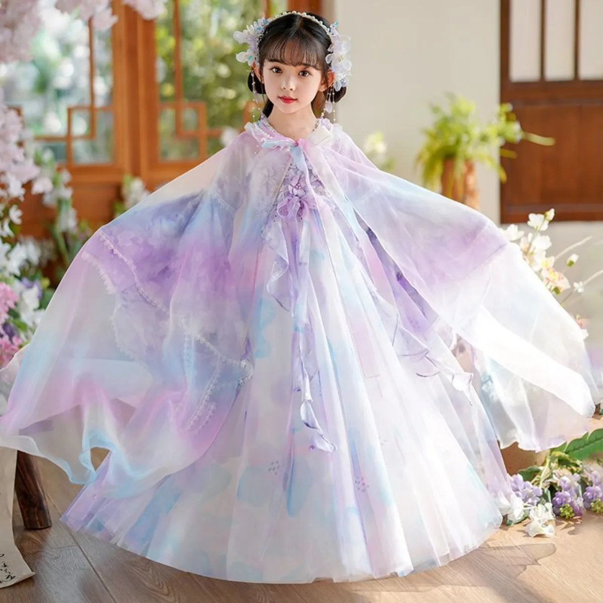 

Girls 2026 Winter Hanfu Dress - New Tang Princess Gown, Premium Traditional Kids Costume for A Girl Festive Dress