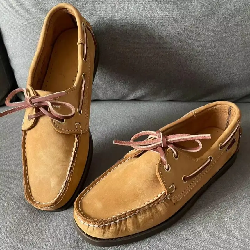 

Careaymade-Men Genuine Leather Classic Homme Femme Boat Shoes,Plus Size Flats Loafers Women Casual Board Shoes sewing any colors