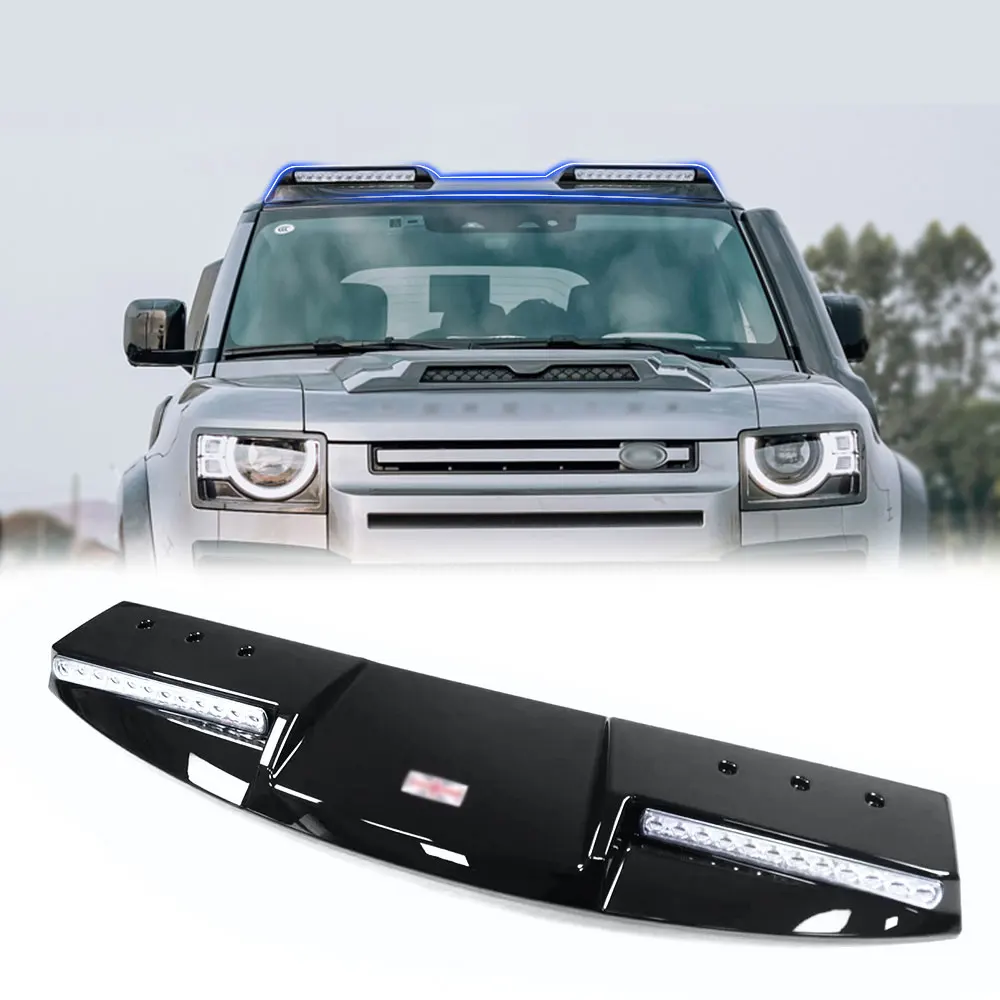Off Road Pickup Exterior Lighting Accessories Plastic Carbon Fiber Long LED Roof Lights for Land Rover Defender 2020-2025