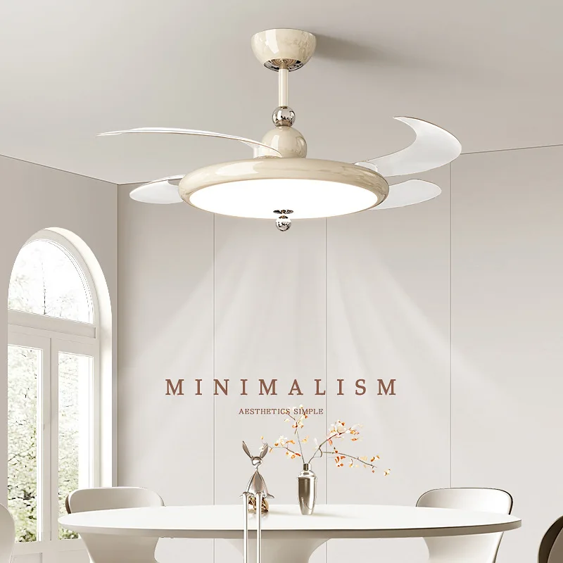 Nordic Cream Styles Acrylic LED Ceiling Fan Lights Living Room Study Simplicity Novelty Designe Household Decoration Luminaires