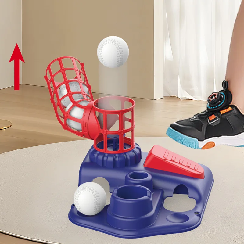 

Softball Ball Machine Toy Training Foot Step Automatic Ejection Service Practice Sports Set Parent-Child Interactive Game Toy