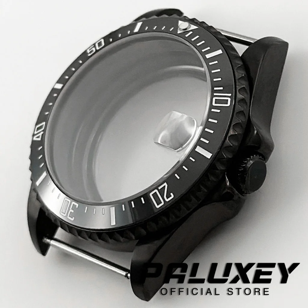NH35 PVD Black 38MM SUB GMT Ceramic Insert Watch Case Fit NH34 NH35 NH36 NH38 ETA 2824 PT5000 Movement Watch Stainless Steel