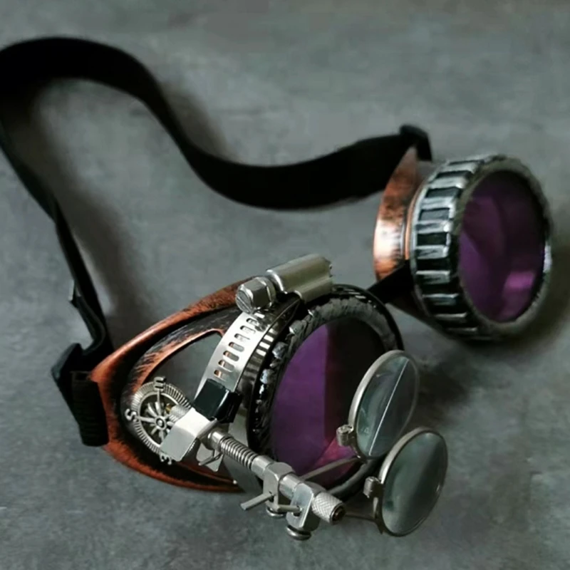 Upgraded Steampunk Goggles Welding Goth Cosplay Vintage Goggles Rustics RaveParty Fancy DressCostume for Women Men Gift