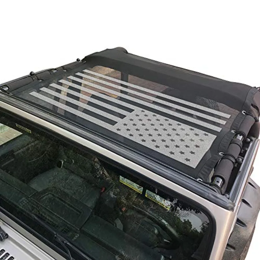 

TJ Bikini Top Sunshade Mesh Top for Jeep Wrangler TJ Accessories 1997-2006, Blocks UV, Wind, Noise, USA