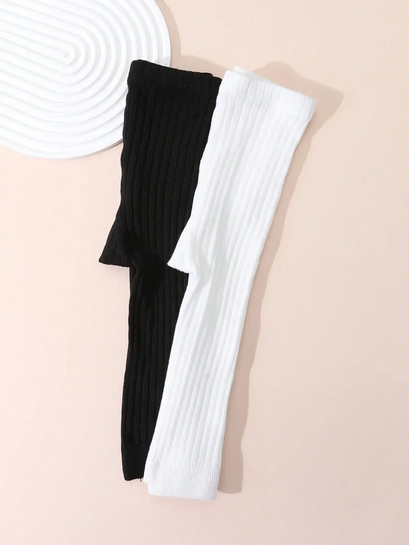 2er-Pack gerippte Mädchen-Leggings, knöchellange Strickstrumpfhosen für Kleinkinder, weiche, dehnbare Kinder-Basishosen, lässige Unterhosen für 0-6-jährige Babys, ideal für den täglichen Gebrauch – Detail 11