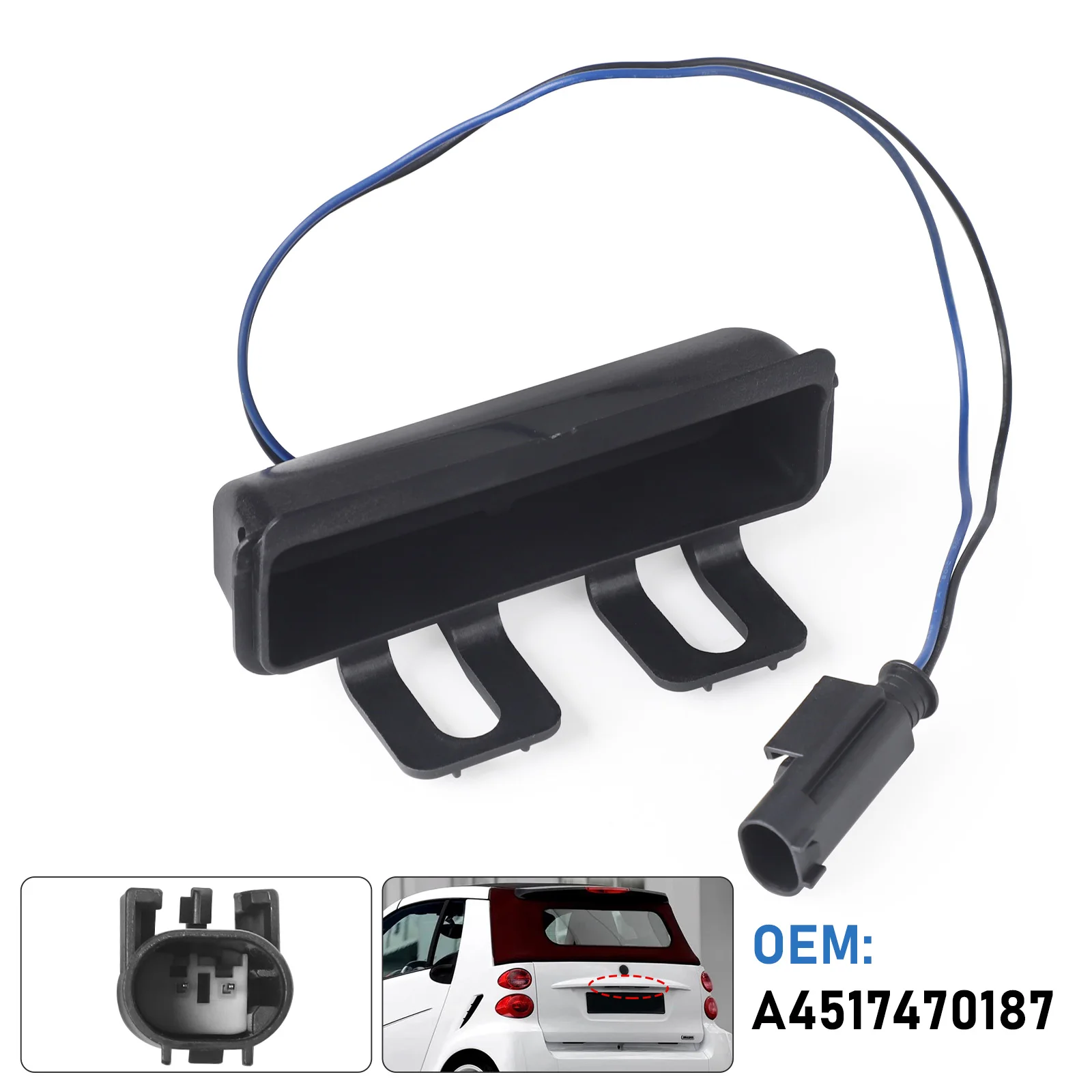 

Release Switch Rear Trunk Handle Outer Open Button Tailgate For Smart Fortwo (451) 2009-2015 Car Accessories A4517470187 Black