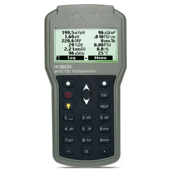 hanna ph meter HI98194 Multiparameter pH EC TDS Salinity DO Pressure Temperature Waterproof Meter