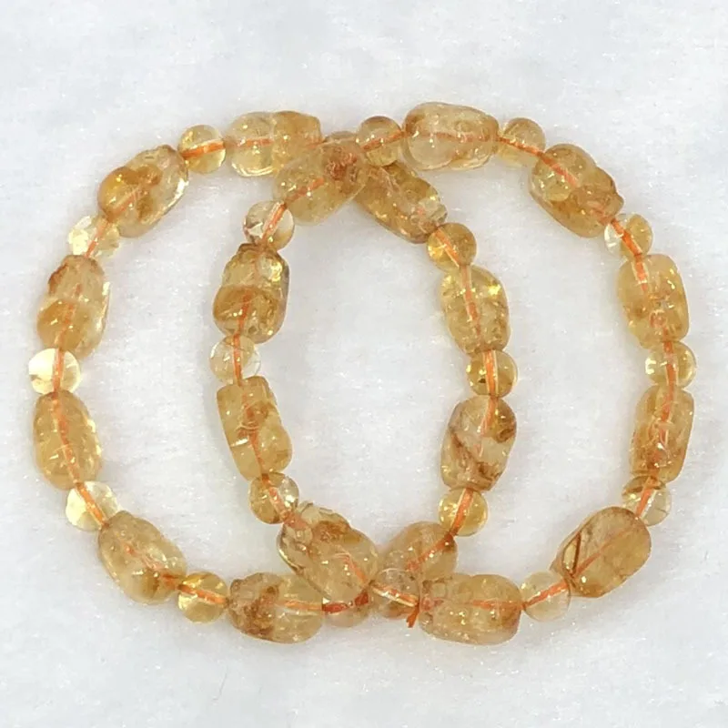 Ore Citrine Pi Xiu Women's Single Circle All-Match Yellow Tashan Bracelet Ornament Fashion