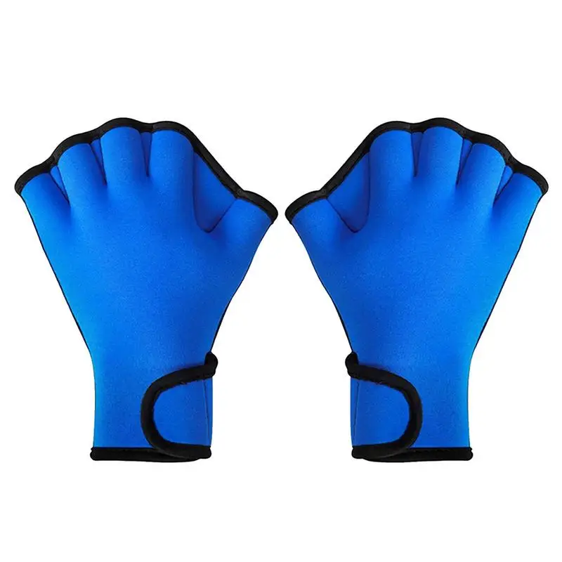 1 Pair Swimming Gloves Half Cut Swimming Hand Fins Aquatic Fitness Water Resistance Aqua Fit Paddle Training Fingerless Gloves