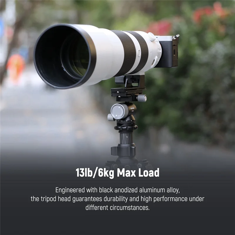 

2025 New-NEEWER GM39 Gimbal Joint For Monopod Tripod Long Telephoto Lenses Metal Low Profile Ballhead 360° Pan 90° Tilt