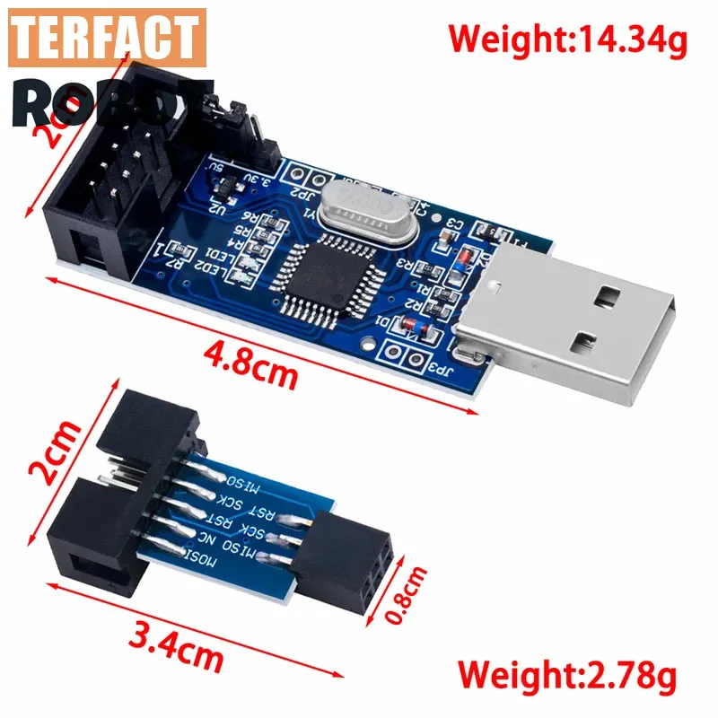 1PCS~5PCS EGBO USBASP USBISP AVR Programmer USB ISP USB ASP ATMEGA8 ATMEGA128 Support Win7 64
