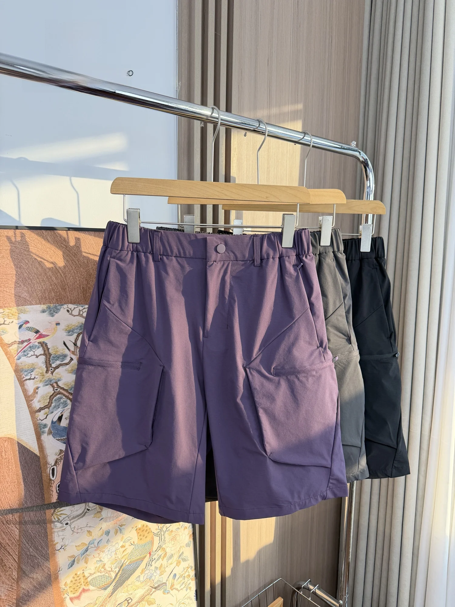 

Охлаждающие дышащие летние мужские шорты для работы на открытом воздухе, свободного кроя, с эластичным поясом, повседневные, прямые, свободные брюки