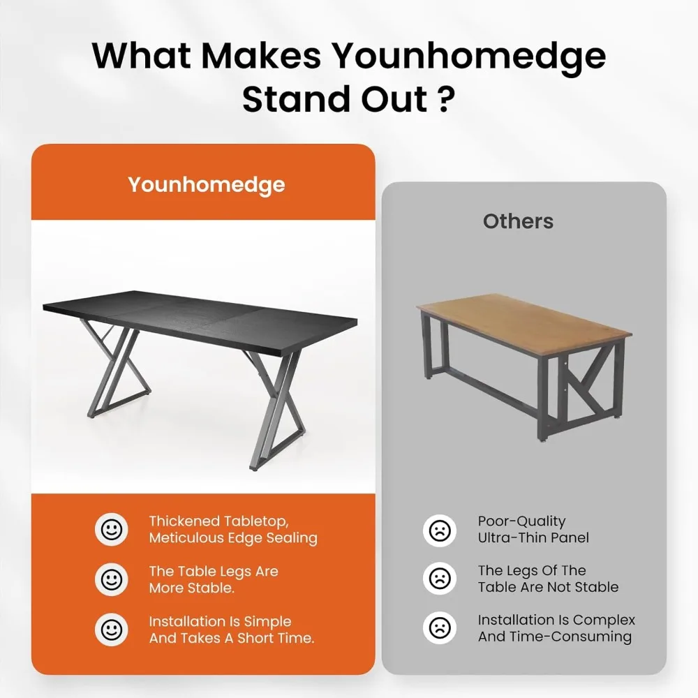 مكتب مكتب واسع مقاس 70.9 بوصة: إطار متين، تصميم عصري أنيق للاستخدام المنزلي في العمل #4