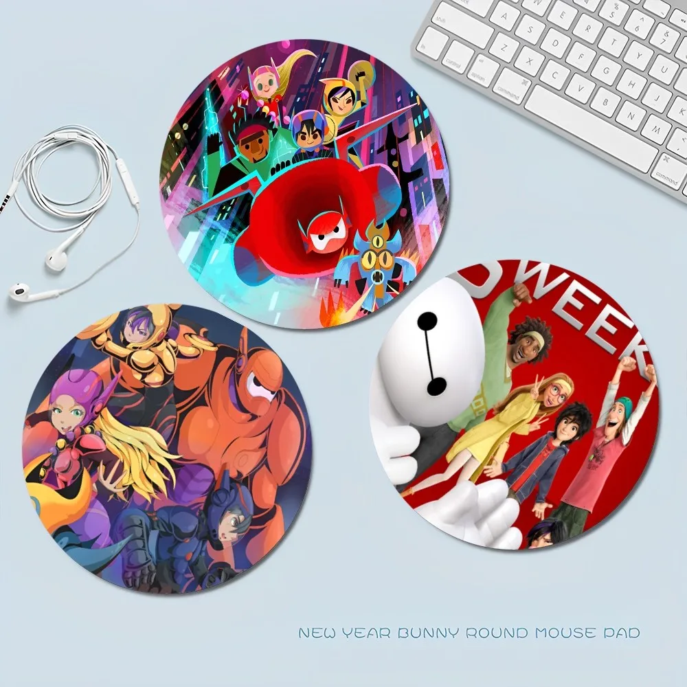 

Disney Big Hero Mousepad Small Round Speed Version Game Computer Keyboard Office Table Mat PC Laptop Mouse mat Desktop Mat