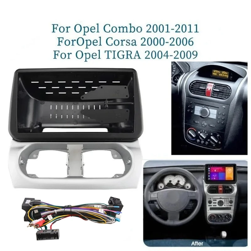 Car Frame Fascia Adapter Android Radio Dash Fitting Panel Kit 9 INCH For Opel Combo Corsa Tigra 1 Set