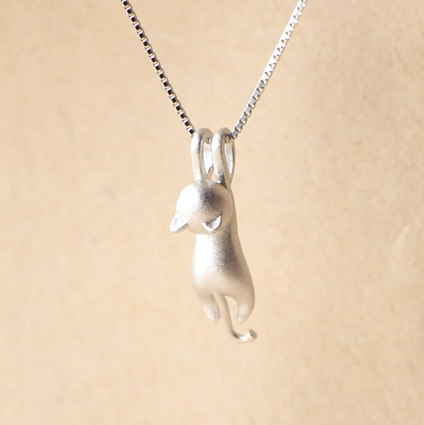 Accessories for Women Silver Color Necklaces Animal Pendant Necklace Lovely Cat Pendant Necklace Collarbone Chain Jewelry Gift