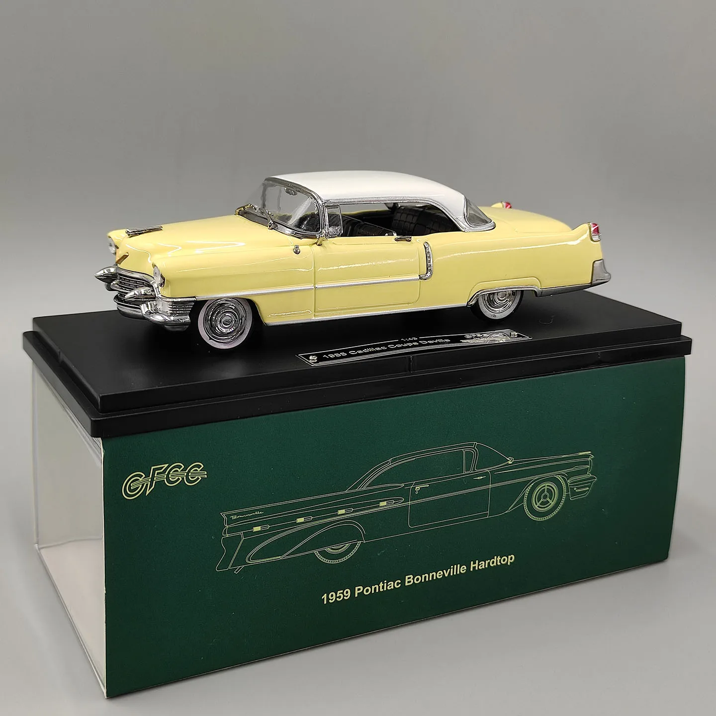 Diecast GFCC 1:43 Scale 1955 Coupe DeVille Yellow Alloy Car Model