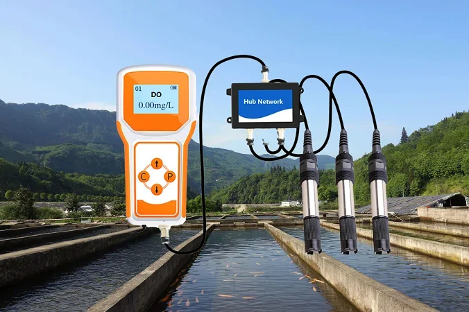 Tragbare Polaro graphie mit Bildschirm online rs485 4g WiFi Lora Lorawan Fisch farm Wasser gelösten Sauerstoff Sensor