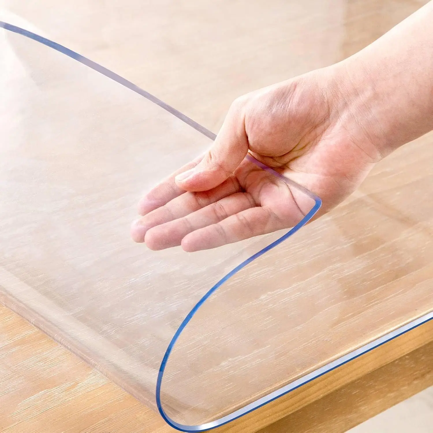 

40 X 80 H Clear Table Cover Protector, 2Mm Thi Clear Table Protector For Dining Room Table, Plastic Table Cover, Waterproof