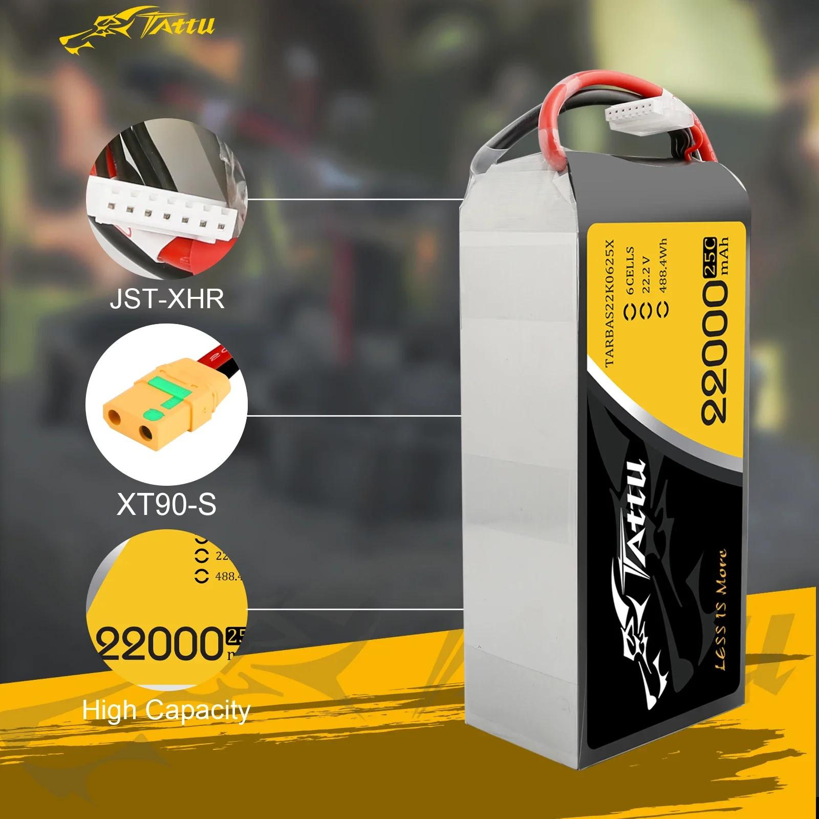 TATTU 22.2V 22.8V 25C 6S 22000mAh 25000mAh bateria Lipo dla dużego obciążenia multirotorów dron lub Quadapter dron UAV