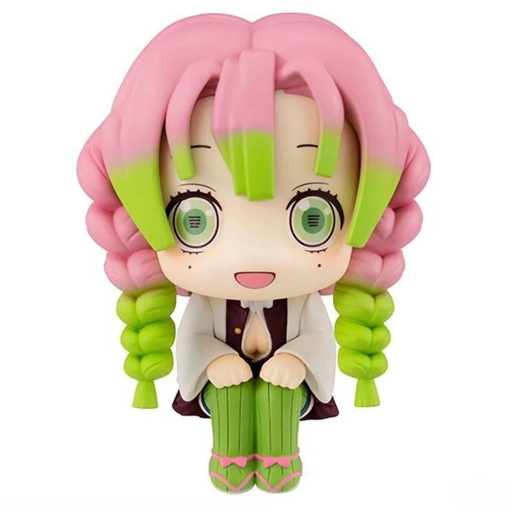 10cm Anime Figure Demon Slayer Shinazugawa Sanemi Kanroji Mitsuri Q Version Doll Sitting Model PVC Cute Children's Toy Gift