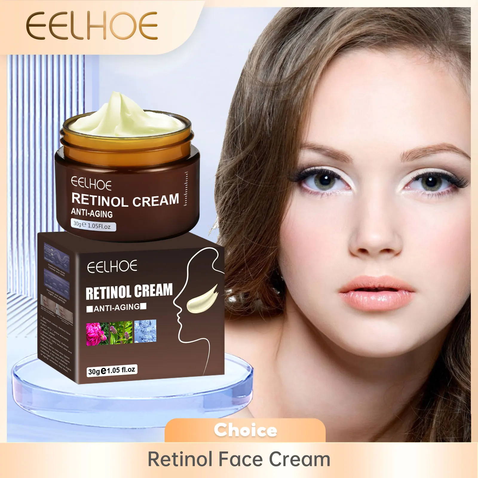 EELHOE Retinol Cream for Repairing Face Brightening Skin Tightening Hyaluronic Acid Rejuvenate the Face Moisturizer Facial Cream