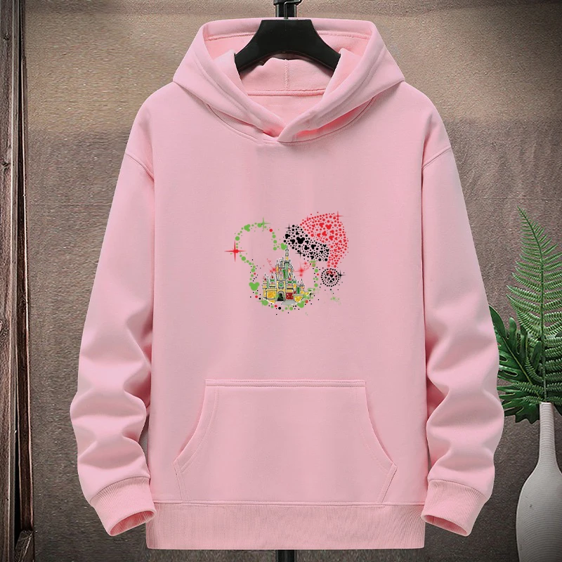 ديزني 2025 الخريف والشتاء الوالدين والطفل الرياضة البلوزات عيد الميلاد عطلة السفر هوديي معطف