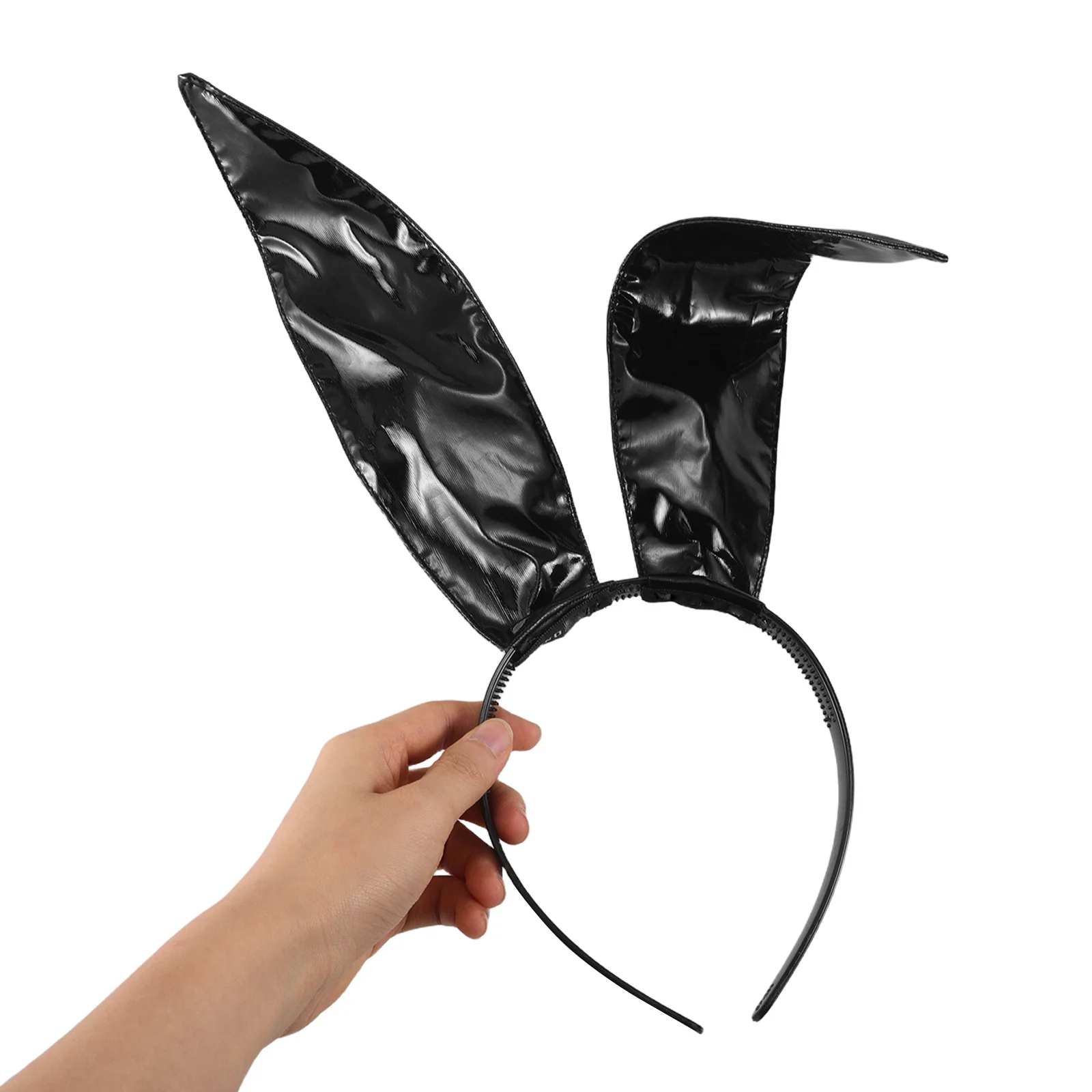 

2Pcs Rabbit Ear Headband Black Artificial Bunny Headwear for Adults Stylish Party Accessory Ideal for Cosplay Themed
