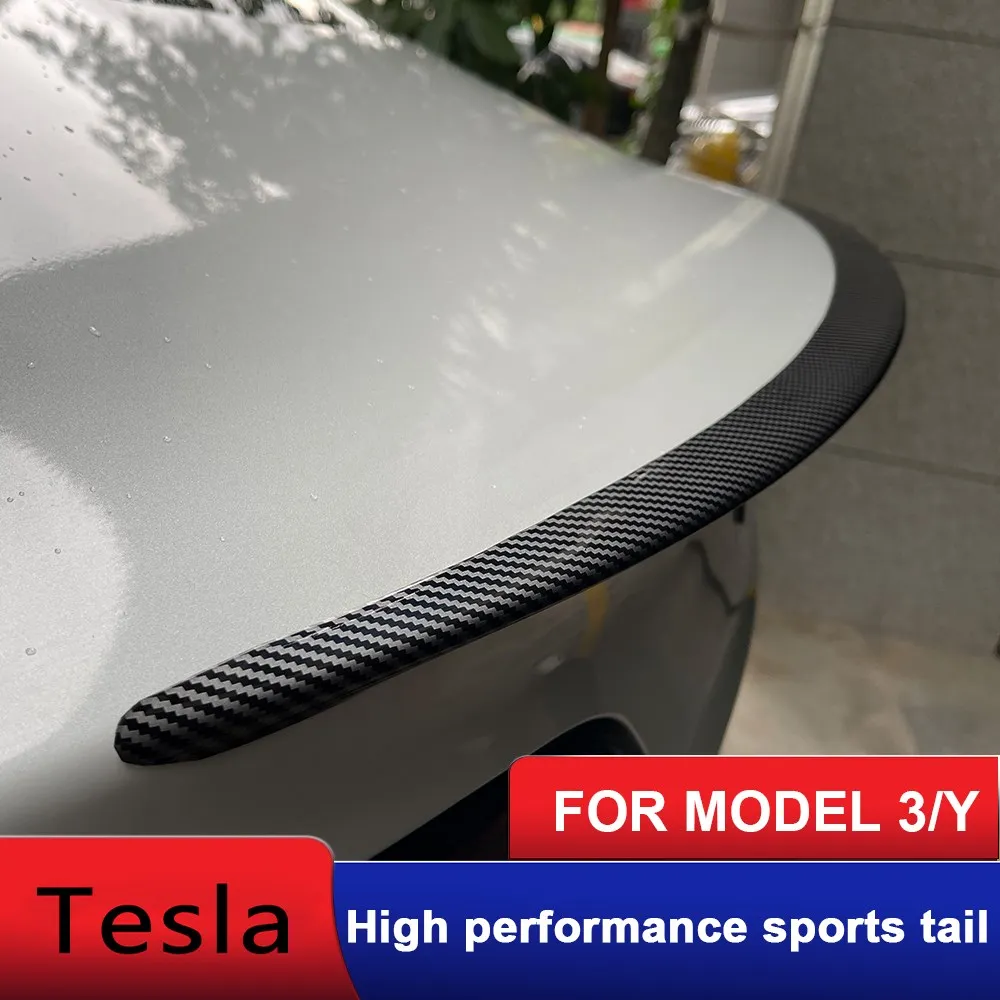 Alerón ABS de fibra de carbono para coche Tesla Model 3 Y 2023, modificación Exterior Original de alto rendimiento, accesorios Model3 2022