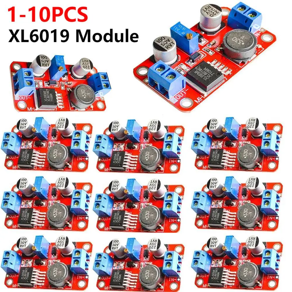 1-10PCS 5A DC-DC Step Up Power Module Boost Volt Converter 3.3V-35V To 5V 6V 9V 12V 24V XL6019 Adjustable Power Supply Regulator