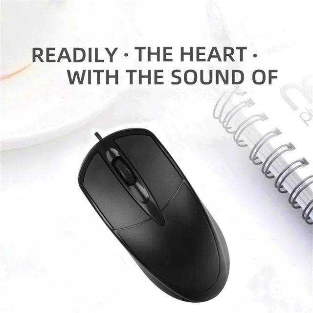 Mouse USB com Fio para Computador, Mouse Óptico, Gamer, PC, Laptop, Mouse, Uso em Escritório e Casa