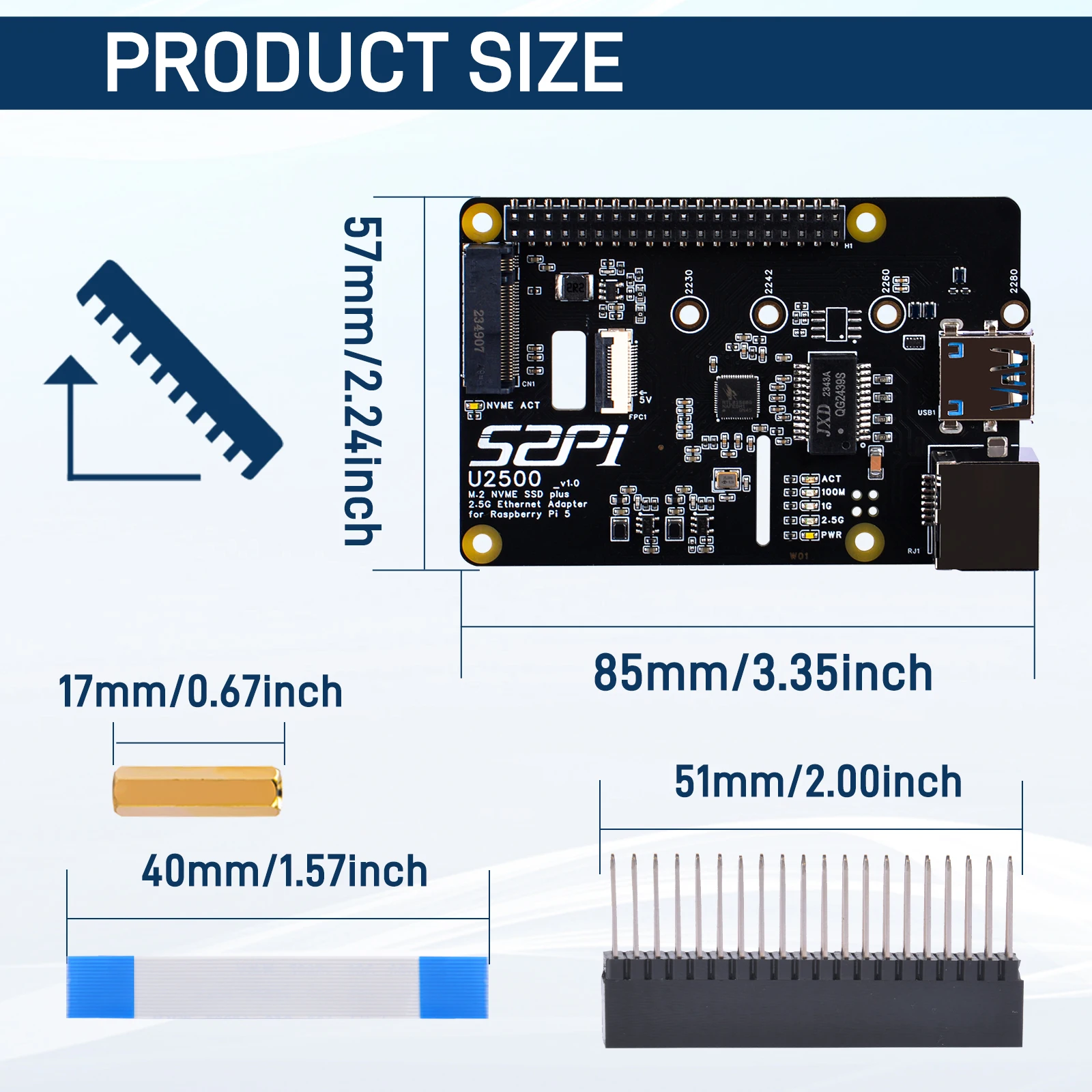 Imagem -03 - Raspberry pi W01 U2500 Usb 2.5g Ethernet e Nvme 52pi