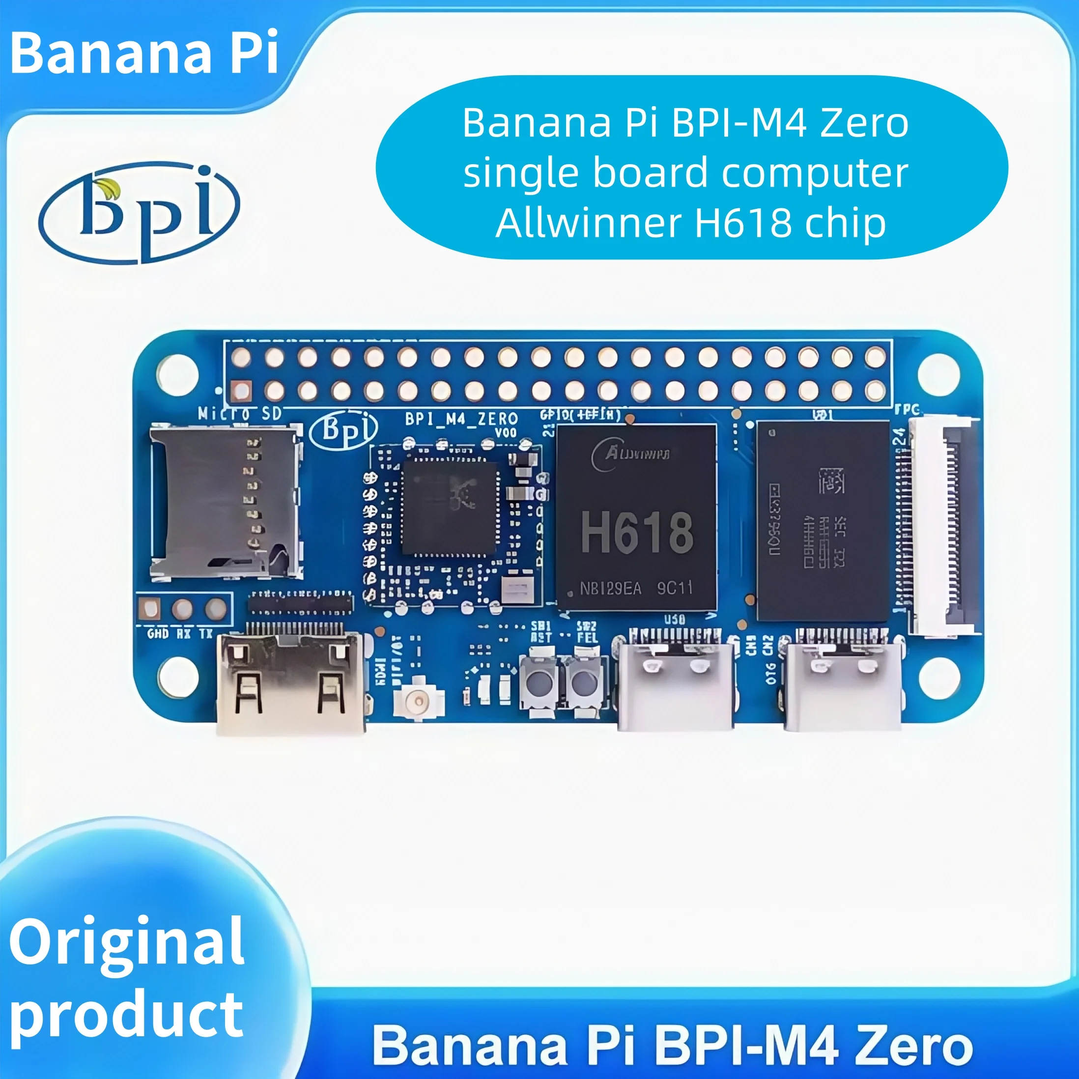 

Одноплатный компьютер Banana Pi BPI-M4 Zero, чип Allwinner H618