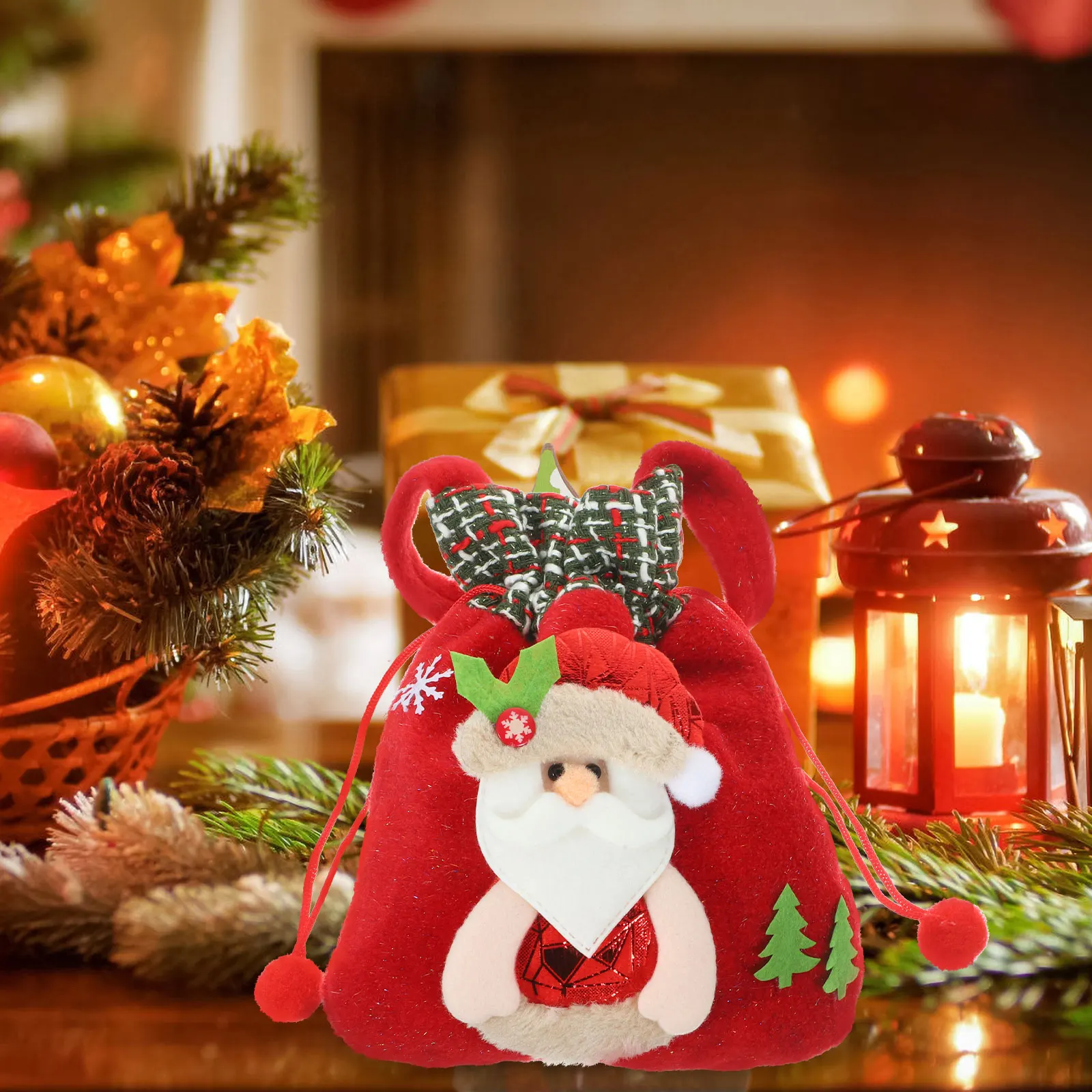 

Christmas Gift Bag Handheld Jewelry Pouch Lightweight Portable Sundries Organizer Party Favor Gift Bag Christmas Bags for Gifts