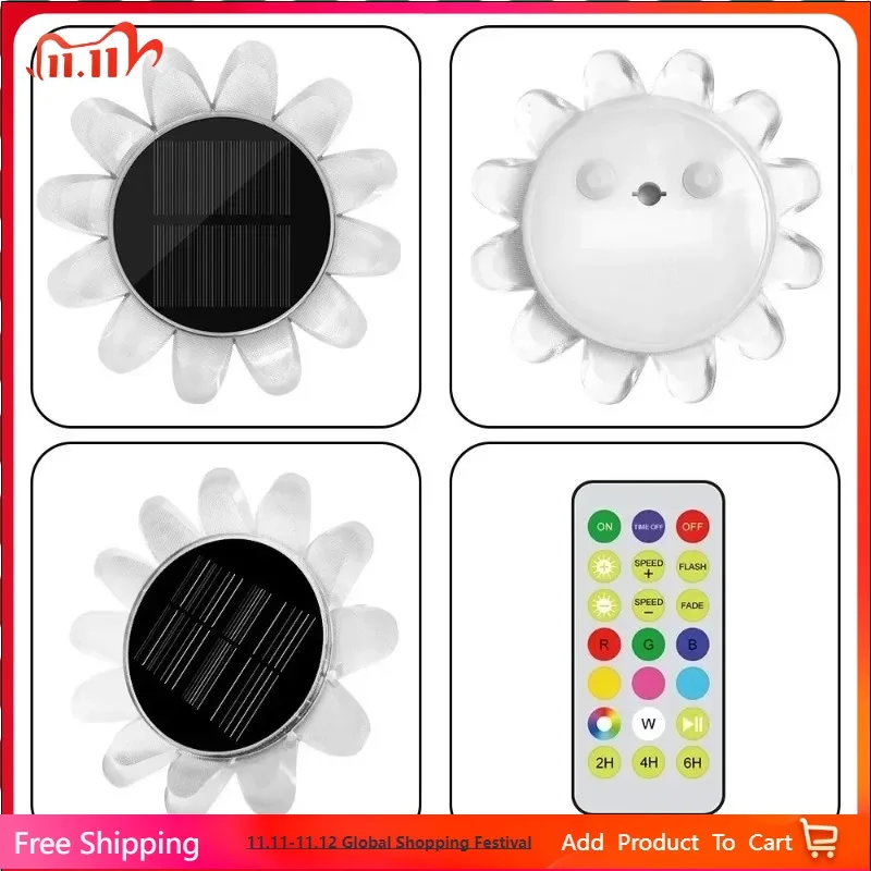 

Solar Flower Pool Light, LED Water Bleaching Belt, Color Changing, Timing, Waterproof, Hot Spring Fountain Light, Garden Lawn